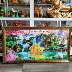 Tranh 3D Hoa đào" Thuận Buồn Xuôi Gió"-108*54cm(ký gửi)