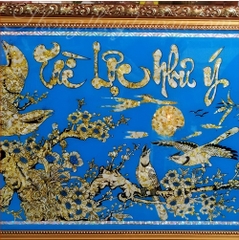 Tranh 3D Ốc Chim"Tài lộc Như Ý- 108*54cm-Xanh(ký gửi)