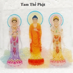 Thẻ nhựa Kim bài trong suốt(8*5.5cm)-Tam Thế Phật