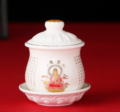 Chum nước có đế ,có nắp(Quan Âm có Chữ)8*9*11cm(m*r*c)