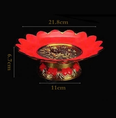 Dĩa Nhựa Hoa Sen Viền Cam