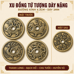 Xu Đồng Tứ Linh 4,3cm,dày 3mm