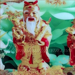Tranh 3D "Thần tài cười"-108*54cm(tặng)