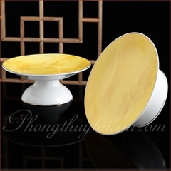 Dĩa Trái cây Sứ Trắng Vàng[ 20*8cm] 8 inch