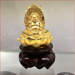 Tượng Phật 3 Mặt-(Thích Ca, Quan Âm, Di Lặc)-Vàng 10*11cm