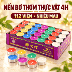 Nến viên TEALING sáp trà 4h 112 nến(07 màu)
