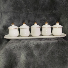 Khay Chum Sứ đế rời,có nắp(Trắng Trơn)-30*7*8cm-5 ly