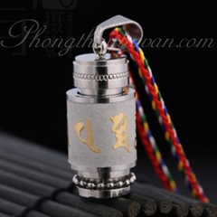 Dây chuyền Chú Lăng Nghiêm 6 kí tự Trụ lớn 1.5cm*2.8cm (rộng*cao). Bạc