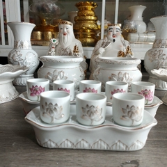 Khay Chum Sứ đế rời,không nắp(Bạch Ngọc) 24*5*6cm-5 ly