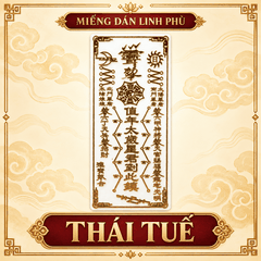 Miếng dán,Linh Phù dán Đồng Vàng đủ loại 3*7.5cm(Cầu an,Thái tuế,Sức khẻ, Tình duyên,Cầu con...)