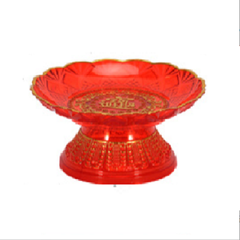 Dĩa Mica Pha lê Đỏ [chân cao 8-9.5cm]