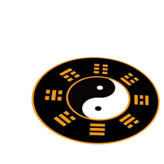 Thảm Trải Sàn Tròn Bát Quái [Đen]