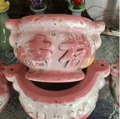 Lư hương sứ Hồng sen không vành