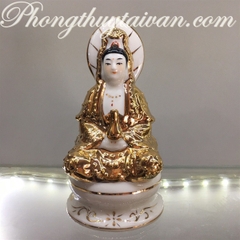 Tượng mẹ Quan âm 2 mặt/viền vàng ô tô(r*c )