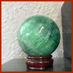Bi cầu Xanh Thạch Anh 6.8cm (970g)