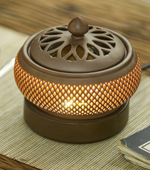 Lư xông CC Nâu Khuếch tán (Bằng Điện)-12*10.5cm