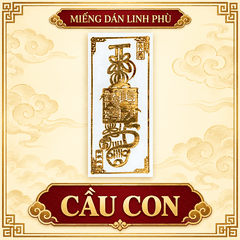 Miếng dán,Linh Phù dán Đồng Vàng đủ loại 3*7.5cm(Cầu an,Thái tuế,Sức khẻ, Tình duyên,Cầu con...)