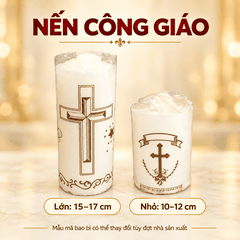 Nến Đèn cầy Công giáo,Nến Trụ Thánh Giá [2 size,mẫu ngẫu nhiên]