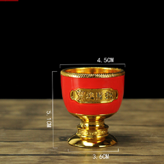 Chum nước Nhựa không đế,không nắp đỏ vàng [chân cao] 5,5*3,5cm