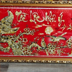 Tranh 3D Ốc Chim"Tài lộc Như Ý- 108*54cm-Đỏ(ký gửi)