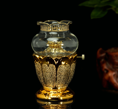 Đèn dầu Sứ Hoa sen Kim sa [8*14.8cm]