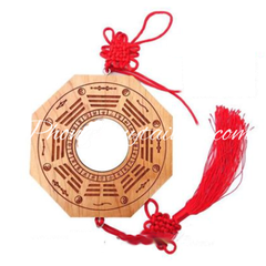 Gương bát quái Tiên Thiên Gỗ đào 13.5cm
