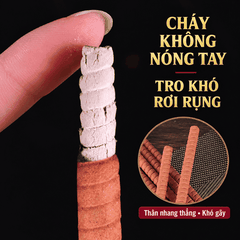 Nhang Cây Xoắn Giờ khoảng 12h,24h Đàn hương 69cm,80cm(Gói 3 Cây)