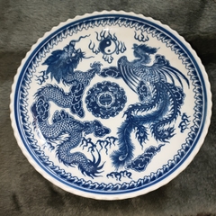 Dĩa Sứ Rồng Xanh - 20.5cm*6,5cm