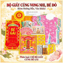 Bộ Giấy cúng Vong nhi,Sơ sinh,Thai lưu,Bé Đỏ-[BÉ GÁI]