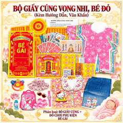 Combo Bộ Giấy cúng Vong nhi,Sơ sinh,Thai lưu + Phụ kiện[BÉ GÁI]