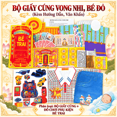 Combo Bộ Giấy cúng Vong nhi,Sơ sinh,Thai lưu + Phụ kiện[BÉ TRAI]