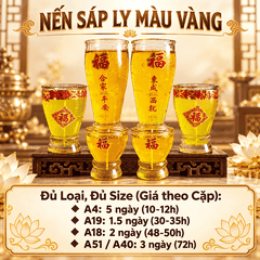 Nến Ly Sáp Vàng theo Giờ, theo Ngày [đủ loại]