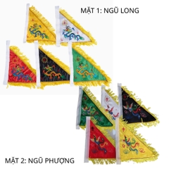 Combo Đầy Đủ:Bộ Cờ Vải Đạo Giáo- LONG PHƯỢNG
