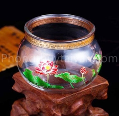 Bình Đựng Dầu tròn(đui đèn hoa sen) 9*6.8*7.5cm(Chưa Chân Bấc)