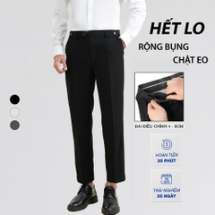 Quần Âu Cạp Điều Chỉnh Độ Rộng Vòng Eo Form Dáng Baggy, Quần Tây Nam Phong Cách Hàn Quốc Co Giãn Q141 Menswear Pants