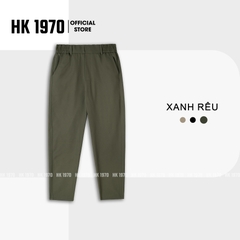 Quần Kaki Nam Eo Chun Sườn Ống Côn Vải Kaki 280GSM Kẻ Ô 280GSM Không Nhăn Xù Bai Nhão, Vải Siêu Bền Phong Cách Vintage Q228