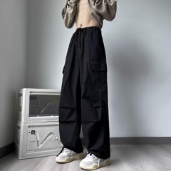 Quần Ống Rộng Túi Hộp 2 Túi Nam Nữ Có Dây Rút Unisex, Quần Túi Hộp Vải Gió Phong Cách Hiphop Đường Phố Q331 Menswear Pants