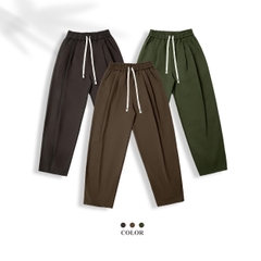 Quần Kaki Ống Rộng Dáng Thụng Xếp Ly Lưng Cao  Phong Cách Retro Hàn Quốc Q182 Pants Kem Nam Menswear Nam Menswear