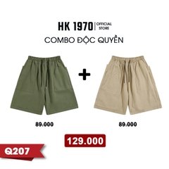 Quần Short KaKi Nam Nữ Unisex Chất Vải KaKi 2 Da Form Ống Rộng Oversize Dài Qua Gối Q207 quan thethao