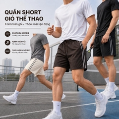 Quần Short Thể Thao Nam Nữ Unisex 150GSM Chất Gió, Co Giãn Nhẹ Mềm Mịn Form Regular Trên Gối Q216
