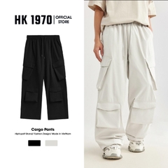 Quần Ống Rộng Túi Hộp 4 Túi Nam Nữ Có Dây Rút Unisex, Quần Túi Hộp Vải Gió Phong Cách Hiphop Đường Phố Q332 Menswear Pants Đen
