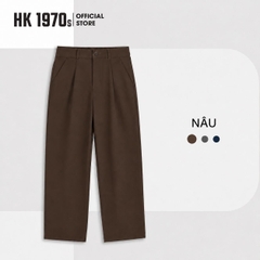 Quần Âu Nam Dáng Suông Cạp Chun Sau Vải Kaki Đài Mềm Mịn Co Giãn Nhẹ Ống Rộng Mặc Thoải Mái Q240