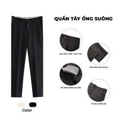 Quần âu nam, Quần tây nam HK1970 dáng baggy ống côn vải cotton co dãn nhẹ màu đen, kaki Q191 Menswear Pants Ong Có Túi quana  unam