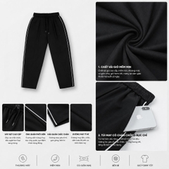 Quần Gió Thể Thao Mềm Mịn Co Giãn Nhẹ Dáng Baggy Quần Ống Suông Nam Nữ Unisex Cho Mùa Hè Q222 Màu Đen Kaki Nâu Be