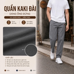 Quần Kaki Nam Dáng Ống Đứng Cạp Chun 80% Vải Kaki Đài Mềm Mịn Co Giãn Nhẹ Ống Suông Form Regular Phong Cách Trẻ Trung Năng Động Q246