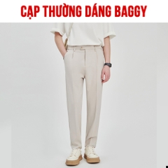 Quần Âu Cạp Điều Chỉnh Độ Rộng Vòng Eo Form Dáng Baggy, Quần Tây Nam Phong Cách Hàn Quốc Co Giãn Q141 Menswear Pants