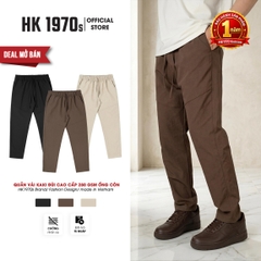 Quần Kaki Nam (Có Bụng) Eo Chun Ống Côn Vải Kaki Pha Đũi Co Giãn Nhẹ 280GSM Không Nhăn Xù Bai Nhão, Vải Cao Cấp Ngoài Đanh Trong Mềm Phong Cách Năng Động Thoải Mái Mùa Hè Q225
