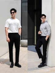 Quần âu nam cạp chun ẩn dáng baggy chất liệu cotton co giãn nhẹ, thoáng khí, mềm mịn, thanh lịch Q142 Menswear Pants quần  âu quana  unam Có Túi