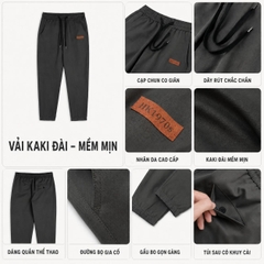 Quần Dài Kaki Nam Quần Jogger Cạp Chun Vải Kaki Đài Mềm Mịn Co Giãn Nhẹ Ống Jogger Form Regular Phong Cách Trẻ Trung Năng Động Q248