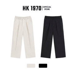 Quần Kaki ống suông cạp chun dáng Baggy Unisex chất liệu Kaki mềm thoáng mát phong cách đơn giản Q188 Menswear Nam Pants Có Túi Đen